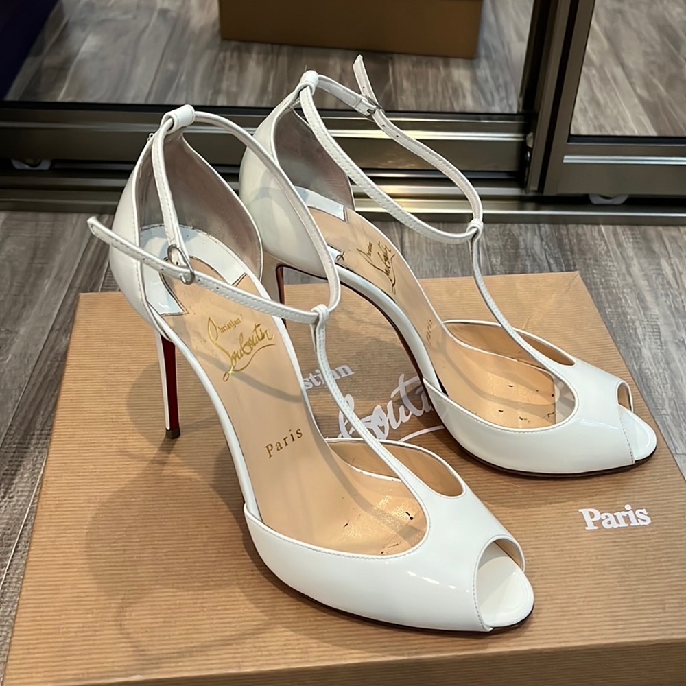 Christian Louboutin white shoes
